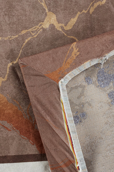 RENKLİBUTİK Modern Patterned Velvet Carpet Cover - Elastic and Non-slip, Washable 4 M2