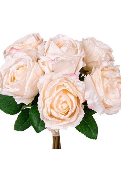 Herdekora Τεχνητό Τριαντάφυλλο Τριαντάφυλλο Συσκευασία 6 Κρεμ 37 εκ.