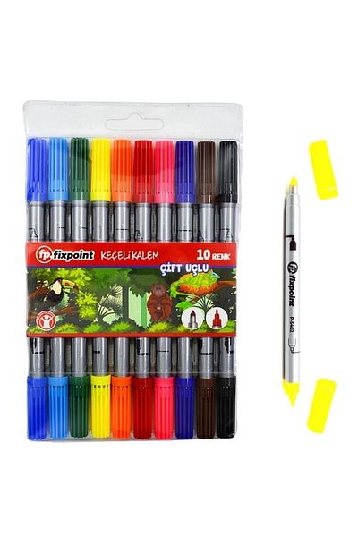 FixPoint Double Tip Felt Tip Pen 10 Colors ( P-5402 )