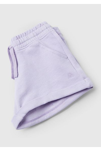 United Colors of Benetton Κοριτσίστικο σορτς φούτερ με λιλά λογότυπο