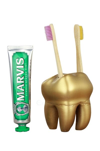 Evene Gold Colored Toothbrush Holder - Countertop Model 5