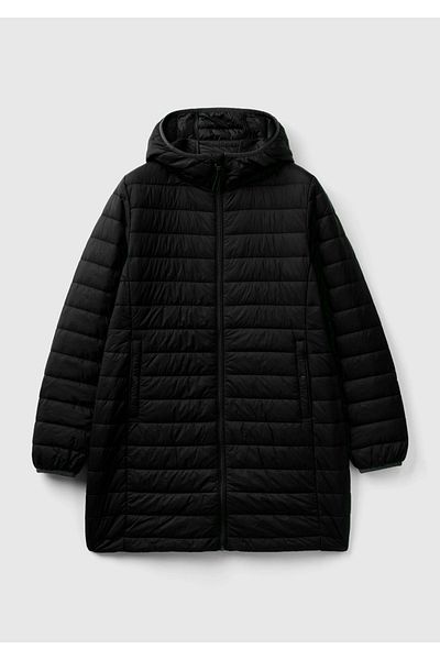United Colors of Benetton Black Long Women's Pufa Coat