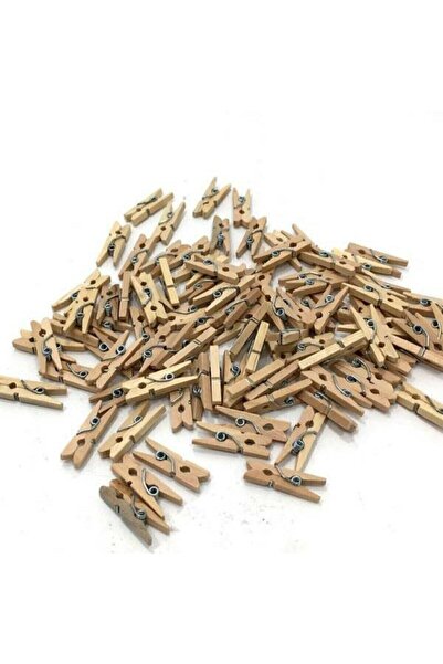 FixPoint Ahşap Mini Küçük Mandal Fotoğraf Asma Mandalı Dekoratif Pano Çerçeve Mandalı 25 Mm 2 Paket (48 Adet)