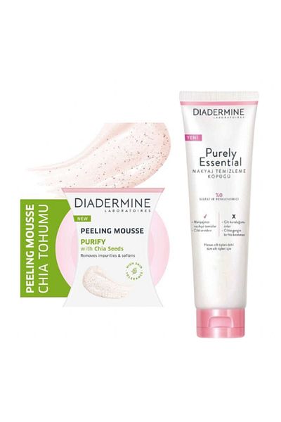 Diadermine Naturally Foam Peeling Purifying 75 ml + Make-up Removal Foam 150 ml