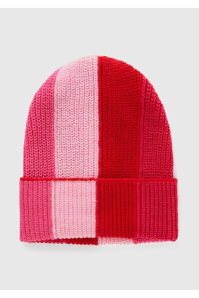 United Colors of Benetton Beretă pentru băiat cu dungi groase roz