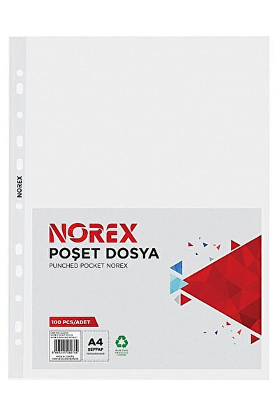 NOREX Şeffaf Poşet Dosya 100 lü (1 paket)