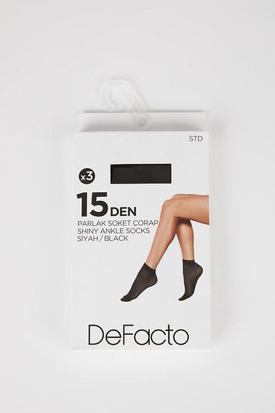 DeFacto 15 Den Fit Women's 3-Piece Short Thin Socks B5882axns