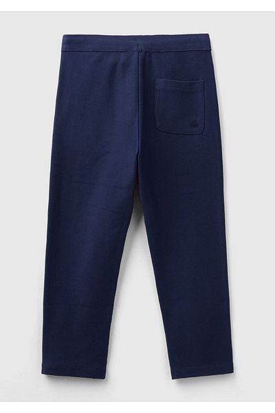 United Colors of Benetton Φούτερ Navy Blue Boy's - Τυπωμένο λογότυπο και κορδόνι στη μέση