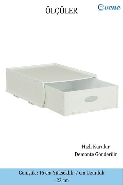 Evene Λευκό Χρώμα Μοντέλο 5 - Κρυφό Συρτάρι Organizer κάτω από το Τραπέζι Δοχείο αποθήκευσης