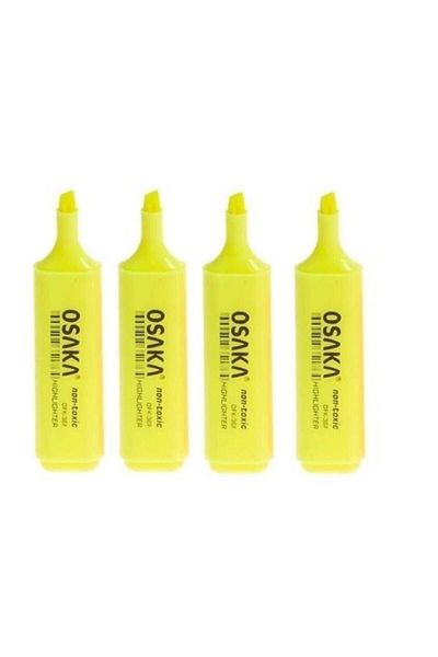 Osaka Highlighter Pen Set Yellow (4 Pieces)