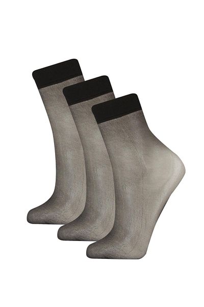 DeFacto 15 Den Fit Women's 3-Piece Short Thin Socks B5882axns