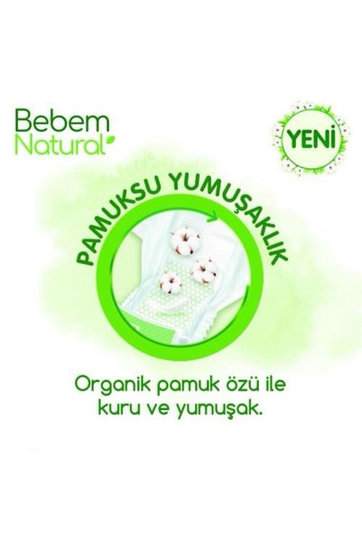 Bebem Natural Ultra Fırsat Maxi Size 4 Baby Diapers 104 Pieces 7-14 Kg