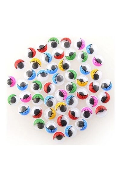 Genel Markalar Renkli Oynar Göz Kirpikli 15 mm 60 Adet