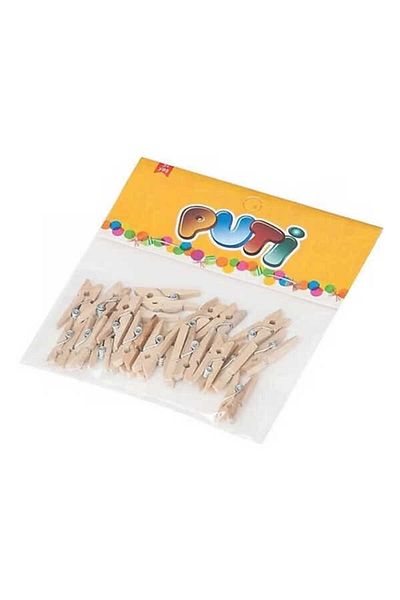Puti 4674 Small Wooden Peg Natural 24 Pack