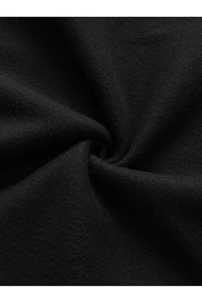 Touz Moda Unisex Μαύρο Oversize φούτερ με λαιμόκοψη - Κάτω κάλυμμα