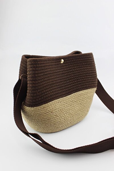 İLKYAZ Жіноча сумка через плече з застібкою-кнопкою, з плетеного полотна, кол...