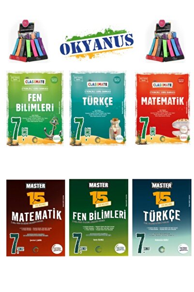 Okyanus Yayınları Güncel 7.Sınıf Clasmate Türkçe-Matematik-Fen Soru+Master 45...