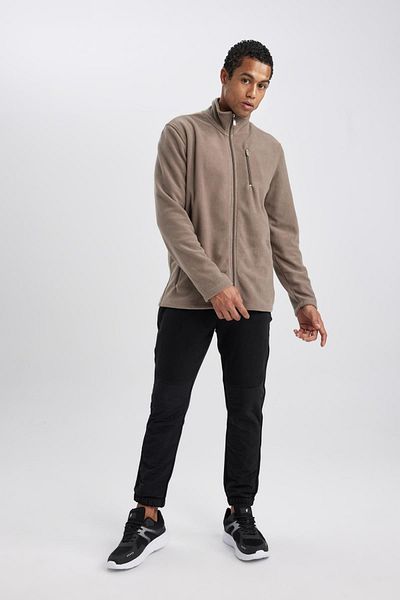 DeFacto Φούτερ με φερμουάρ Fleece Regular Fit - Stand γιακά και τσέπες B3114ax23au