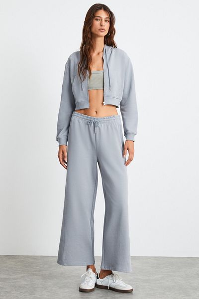 GRIMELANGE NELLY Damen-Jogginghose mit 3 Fäden, 100 % Bio-Baumwolle, Grau