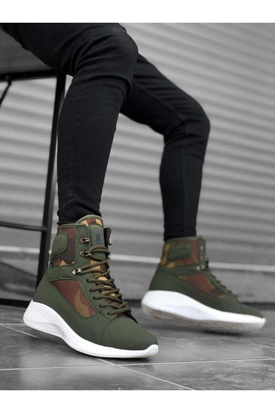 BPM Ba0600 Lace Up Khaki Camouflage Short Boxer Unisex Αθλητικές Μπότες