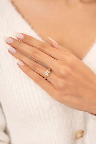 Eva Jewelry Sultan Model Ayarlanabilir 14 K Gold Kaplama Kadın Yüzük