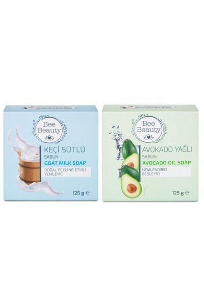 Bee Beauty Goat Milk Solid Soap 125 Gr + Avocado Oil Solid Soap 125 Gr (Set of 2)