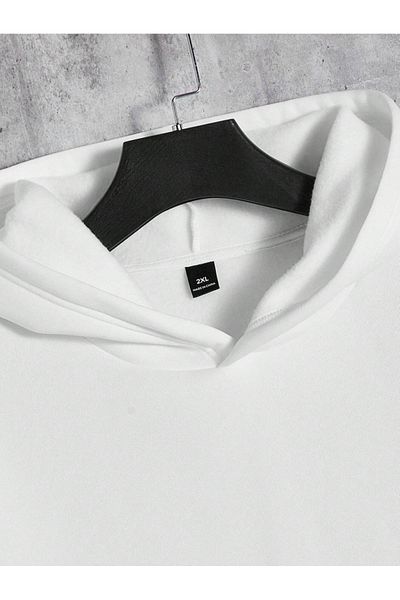 EFFRENATU Hila Fashion - Σετ φούτερ και παντελόνι με μαύρο μοτίβο Seagull με λευκή κουκούλα