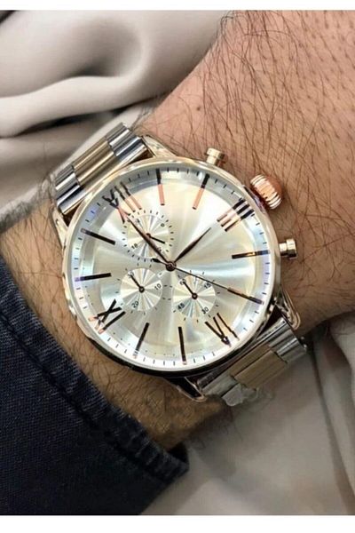 Leerybee Silver Color Steel Strap Unisex Wristwatch