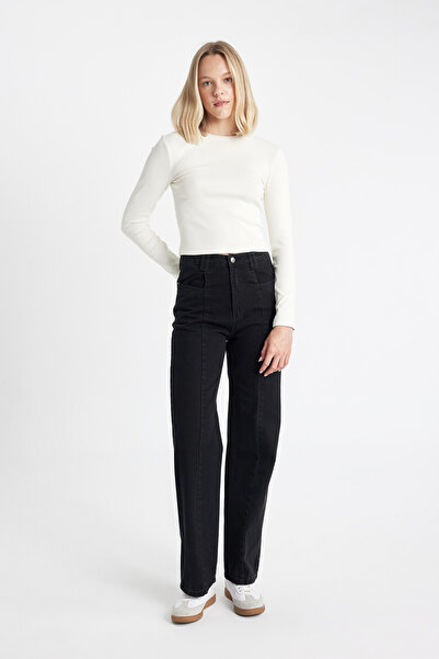 DeFacto Dlouhé džínové kalhoty s vysokým pasem 90S