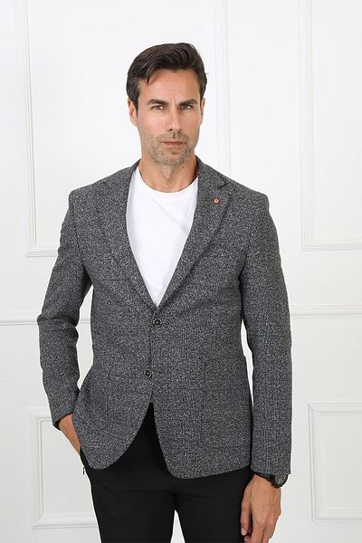ACTUAL Blazer Slim Fit Blazer Single Jacket 7137-1 R2 Black
