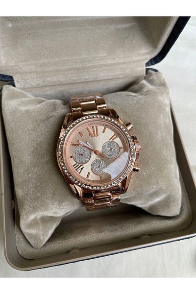 Leerybee Rose Gold Color Steel Strap Women's Wristwatch