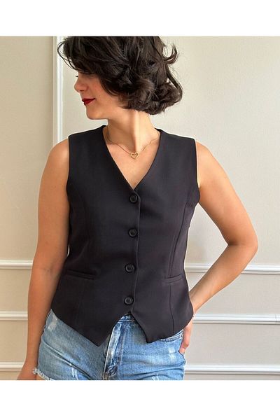 nidistore Women's Black Short Vest