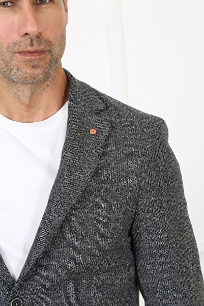 ACTUAL Blazer Slim Fit Blazer Single Jacket 7137-1 R2 Black