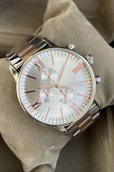 Leerybee Silver Rose Gold Color Unisex Premium Wristwatch