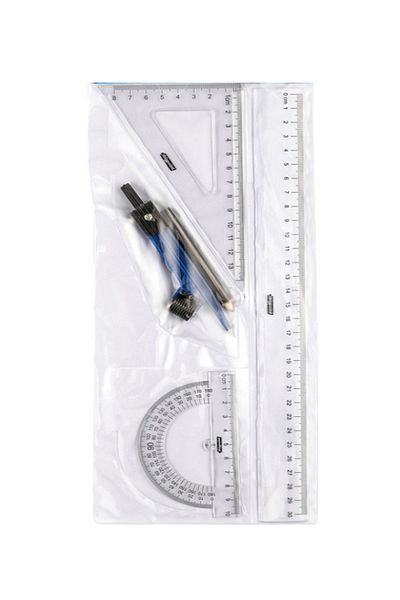 ADASRA Geometry Drawing Ruler Set - Set of 4, 30cm Ruler and Jib