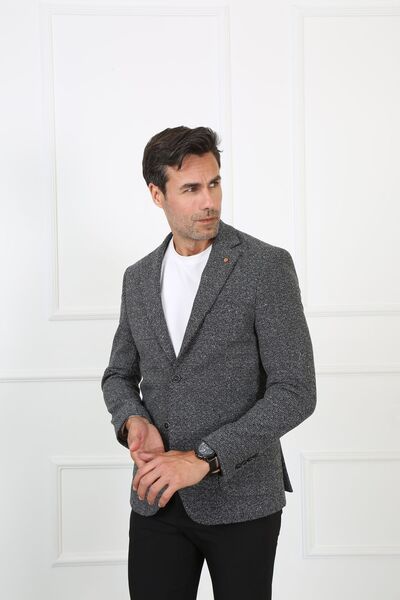 ACTUAL Blazer Slim Fit Blazer Single Jacket 7137-1 R2 Black