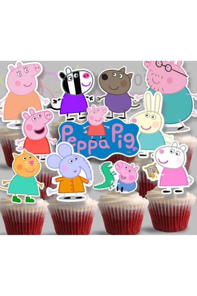 Peppa Pig Kürdanli Cupcake Süsü