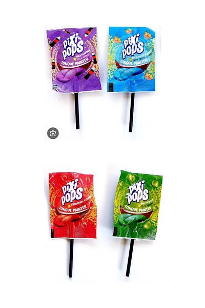pixi Fruit Flavored Pops Candy - Tongue Coloring, 150 Pieces