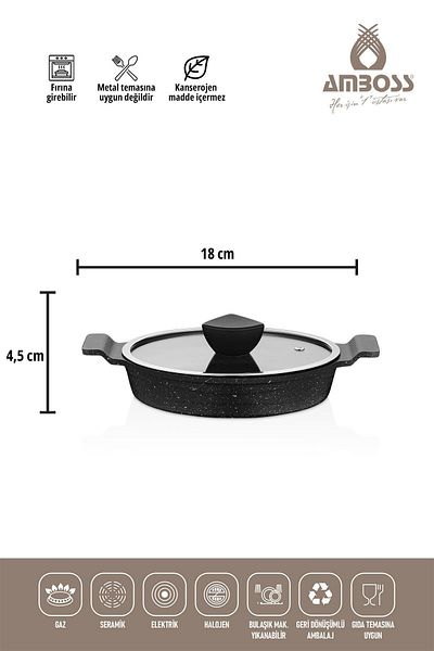 Amboss Granite 6-Piece Casting Pan (Omlet) Set with Astral Glass Cover