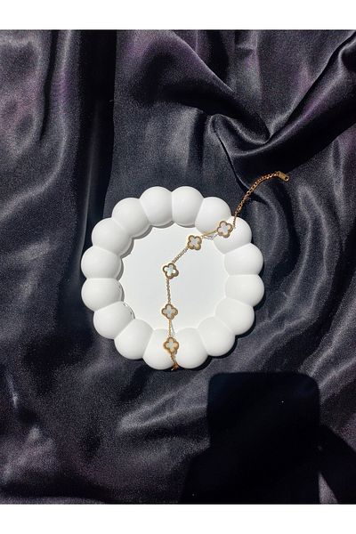 stainless steell Pearlescent Clover Bracelet