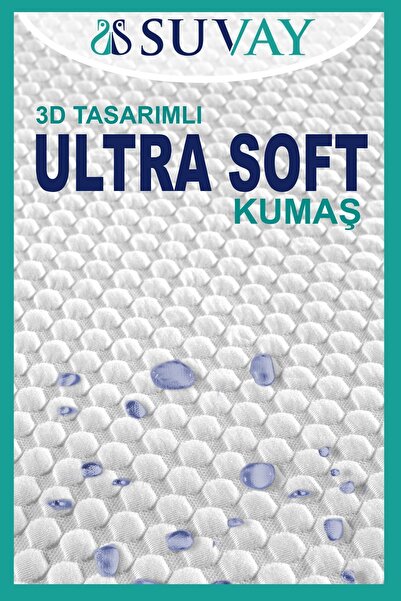 SUVAY Premium Ultra Soft Sıvı Geçirmez Fitted Full Kenar Alez Tek Çift Kişilik Beyaz Renkli Yatak Koruyucu