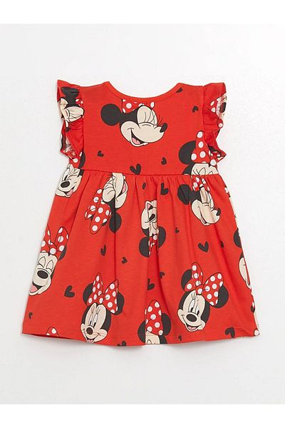 LC Waikiki LCW Baby - Minnie Mouse Print Baby Girl Dress Set of 2, Crew Neck, Sleeveless