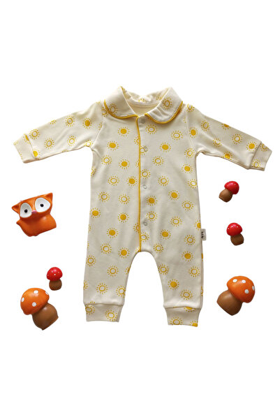 Babexi Sun Patterned Yellow Baby Girl Jumpsuit