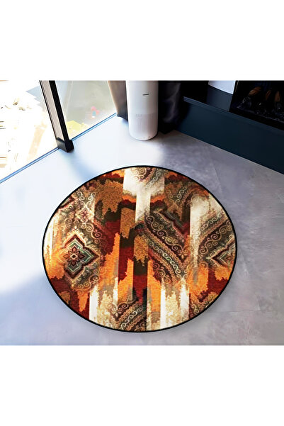 Rugs Modern Halı Multicolored Abstract Traditional Patterned Round Woven Base...