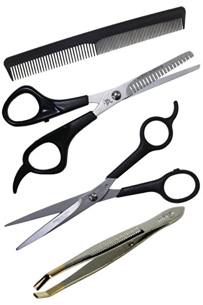 RELATOS Berber Kuaför Seti Paslanmaz Titanyum Berber Makası- Ara Makası - Cım...