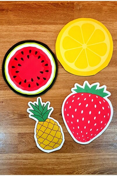 merni Çilek Karpuz Limon Ananas Meyve Desenli Renkli Baskılı Kağıt Peçete 33x...