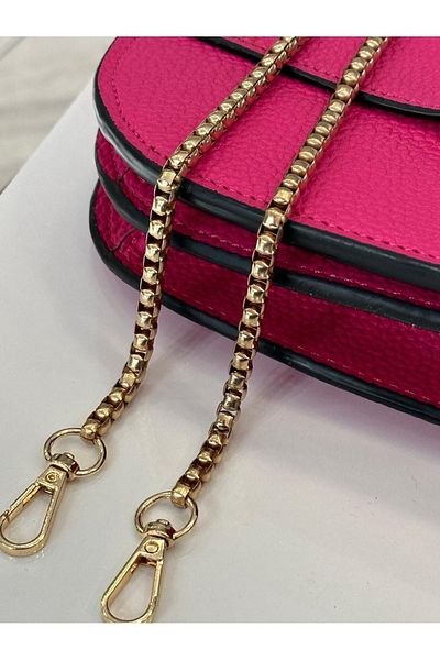 İthal 100 cm Light Gold Square Model Chain Bag