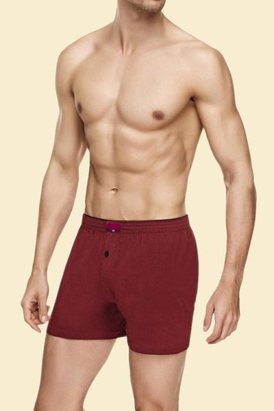 Alıç Ανδρικά χτενισμένα βαμβακερά κουμπιά Boxer Claret Red Color 4 Pack 100% βαμβάκι