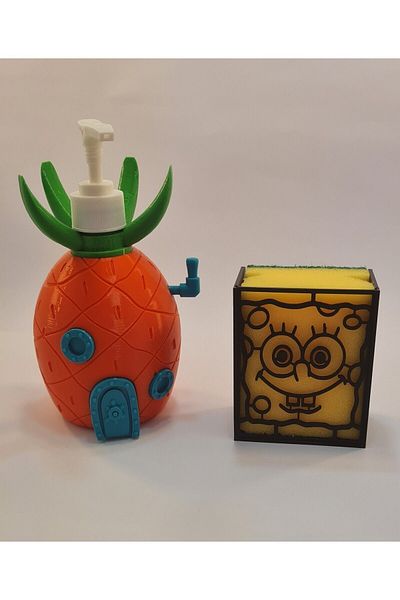 Maflen Pineapple House Soap Dish 220 ml and Sponge Holder Set of 2