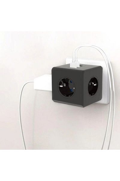 asua 3-Piece Wall Mounted Socket with Thermal Current Protection - USB 2x and Type C Outlet